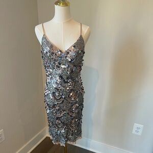 Sequin & Nude Lined Party Dress - sz 8
